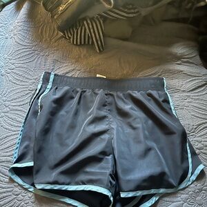 Women's Black Shorts with Blue Trim